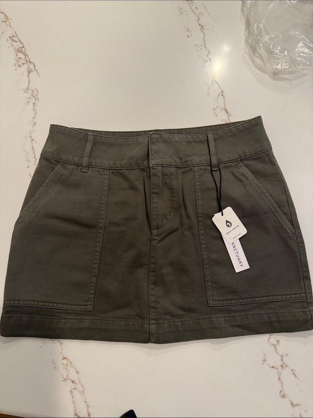 Sanctuary Olive Green Archive Utility Mini Skirt